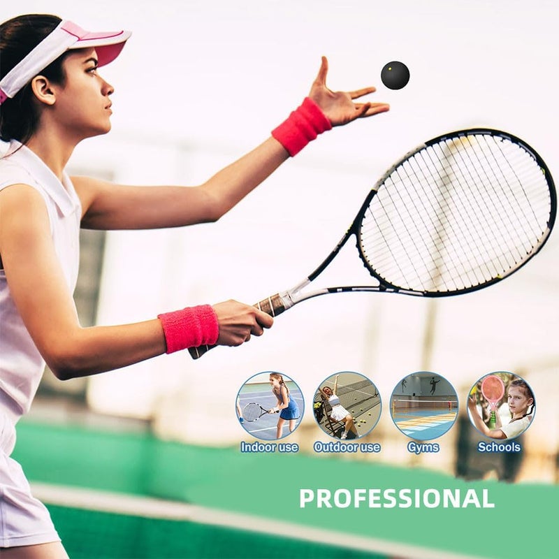 NUOBESTY Squash Ball, 3pcs High Elasticity Bounce Rubber Balls Single Dots, Squash Accessories for Training and Practice, Indoor and Outdoor Sports, Competition - Image 2